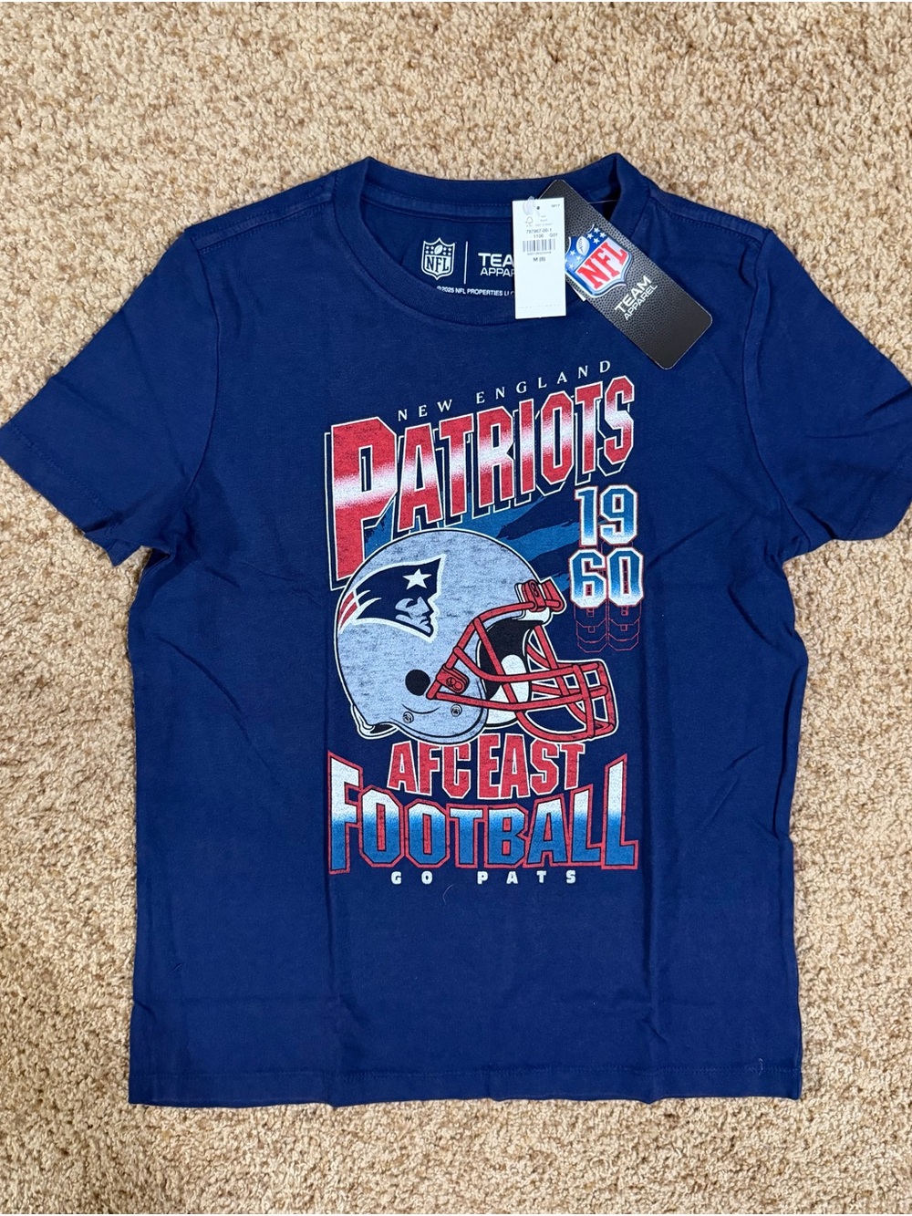 NFL New England Patriots Navy & Red Kids Graphic Tee
